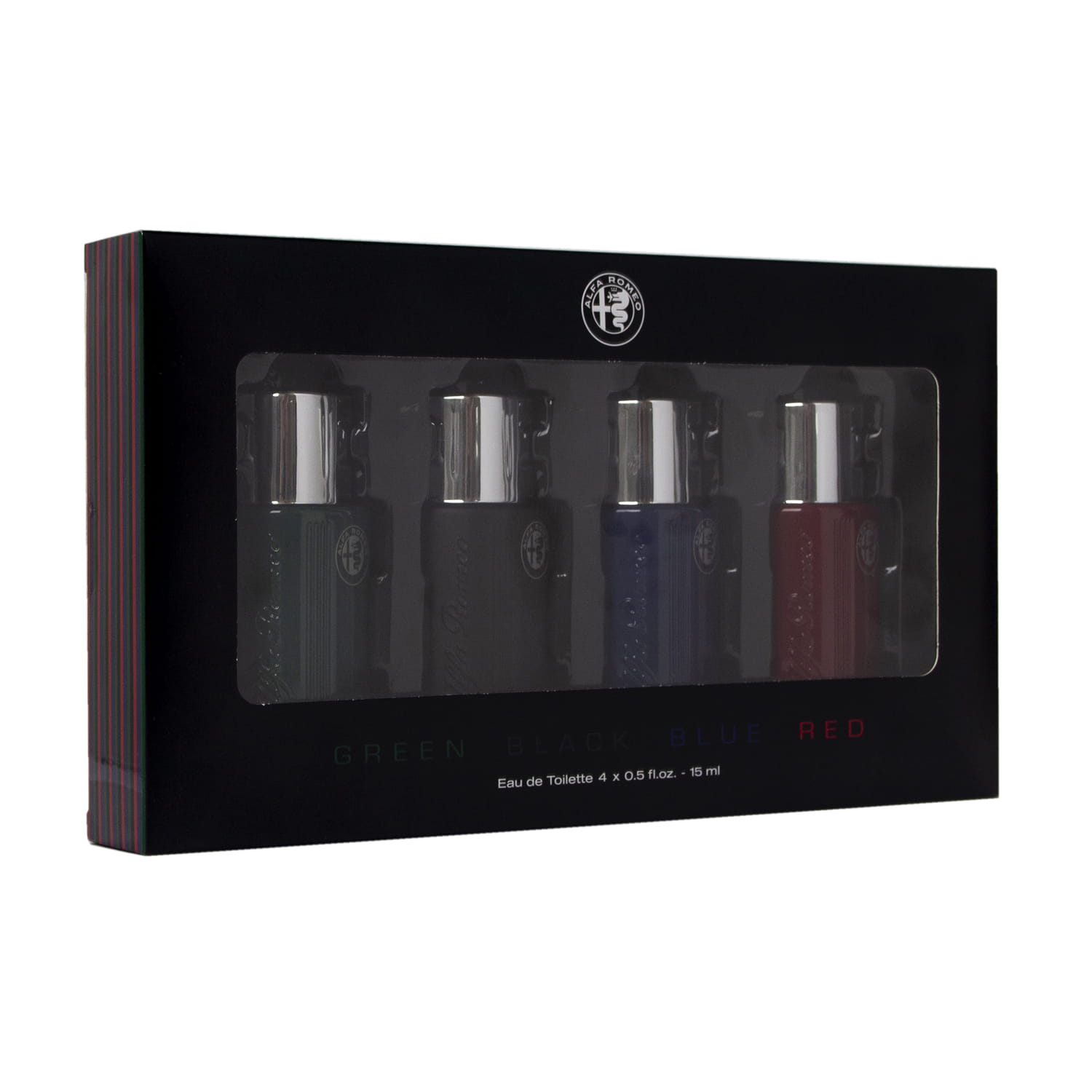 Zestaw Alfa Romeo Green edt 15ml + Black edt 15ml + Blue edt 15ml + Red edt 15ml.JPG